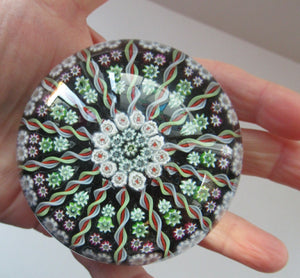 Large Scottish Perthshire Paperweight 14 Spokes and Millefiori Canes