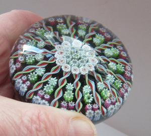 Large Scottish Perthshire Paperweight 14 Spokes and Millefiori Canes