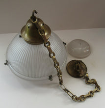 Load image into Gallery viewer, Three Part Holophane Prismatic Hanging Pendant Light Shade 1920s
