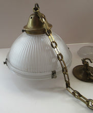 Load image into Gallery viewer, Three Part Holophane Prismatic Hanging Pendant Light Shade 1920s
