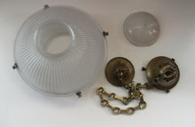 Load image into Gallery viewer, Three Part Holophane Prismatic Hanging Pendant Light Shade 1920s
