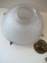 Load image into Gallery viewer, Three Part Holophane Prismatic Hanging Pendant Light Shade 1920s
