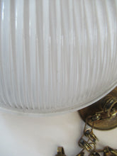 Load image into Gallery viewer, Three Part Holophane Prismatic Hanging Pendant Light Shade 1920s
