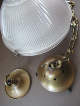 Load image into Gallery viewer, Three Part Holophane Prismatic Hanging Pendant Light Shade 1920s
