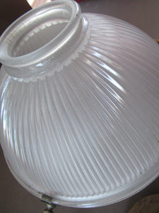 Three Part Holophane Prismatic Hanging Pendant Light Shade 1920s