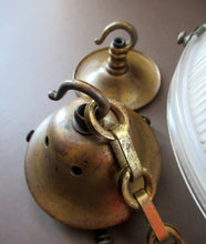 Load image into Gallery viewer, Three Part Holophane Prismatic Hanging Pendant Light Shade 1920s

