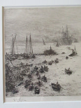 Load image into Gallery viewer, 1913 Drypoint Etching by Wyllie Bay of Naples Pencil Signed
