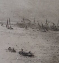 Load image into Gallery viewer, 1913 Drypoint Etching by Wyllie Bay of Naples Pencil Signed
