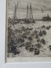 Load image into Gallery viewer, 1913 Drypoint Etching by Wyllie Bay of Naples Pencil Signed
