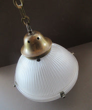 Load image into Gallery viewer, Three Part Holophane Prismatic Hanging Pendant Light Shade 1920s
