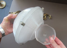 Load image into Gallery viewer, Three Part Holophane Prismatic Hanging Pendant Light Shade 1920s
