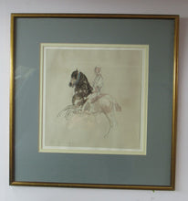 Load image into Gallery viewer, Antoine de la Boulaye Vintage Drawing of a Man on a Horse. Signed in Pencil. Contemporary French Art
