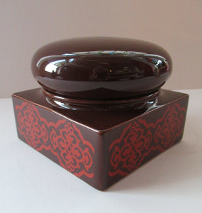 1960s Charlton Ware Squat Storage Jar with Domed Lid