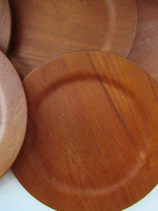 Set of Six Vintage 1960s Danish DIGSMED Danish Teak Plates