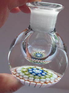 1980s Perthshire Scent Bottle Scottish Glass with Stopper P Cane