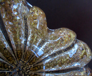 Large 1950s Barovier & Toso MURANO 'Cordonato d'Oro' gold leaf glass bowl
