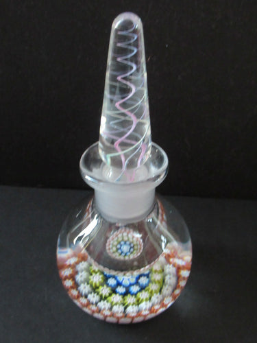 1980s Perthshire Scent Bottle Scottish Glass with Stopper P Cane