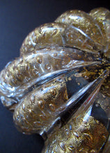 Load image into Gallery viewer, Large 1950s Barovier &amp; Toso MURANO &#39;Cordonato d&#39;Oro&#39; gold leaf glass bowl
