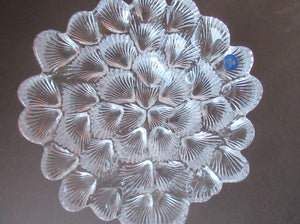 DANISH Royal Copenhagen Vintage Bi-valve Clear Crystal Bowl