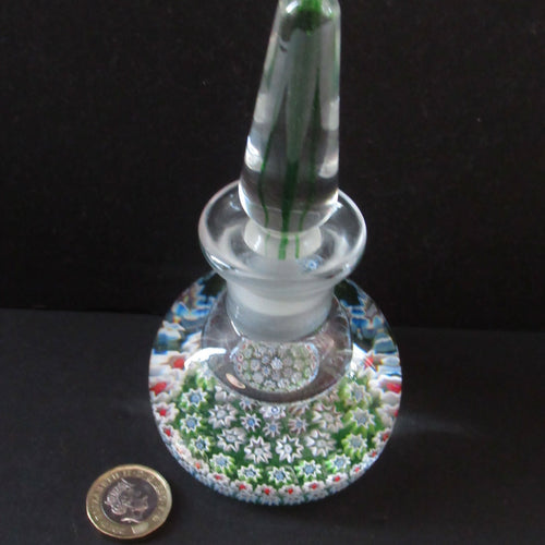 1980s Perthshire Paperweights 1980s Perfume Bottle  Millefiori Canes