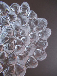 DANISH Royal Copenhagen Vintage Bi-valve Clear Crystal Bowl