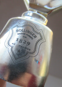 Vintage Bolinger Champagne Bottle Stopper. Vintage Silver Plate