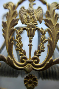 French Empire Desk Clip Crystal and Ormolu Bronze Winged Lady and French Eagle