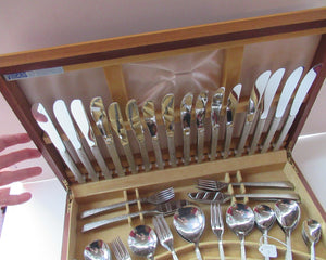 1960s Gerald Benney Studio Cutlery Set in Teak Fitted Case