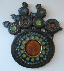 GUSTAVSBERG. 1960s Britt-Louise Sundell Large Wall Plaque 