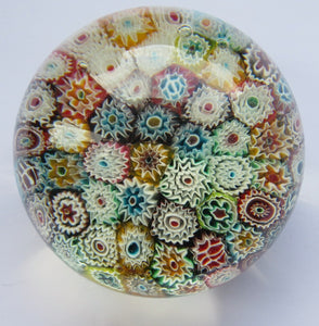 1960s Fratelli Toso Millefiori Closepack Carpet Paperweight