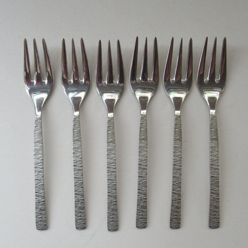 Vintage 1960s Viners Studio Gerald Benny Pastry Forks Stainless Steel