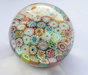 1960s Fratelli Toso Millefiori Closepack Carpet Paperweight