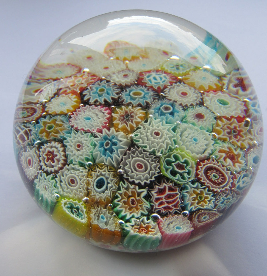 1960s Fratelli Toso Millefiori Closepack Carpet Paperweight