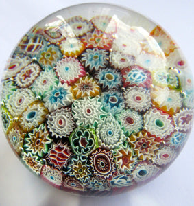 1960s Fratelli Toso Millefiori Closepack Carpet Paperweight