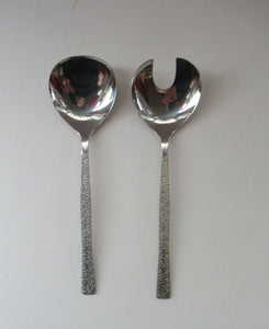 Vintage 1960s Gerald Benney Studio Salad Servers Stainless Steel