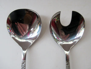 Vintage 1960s Gerald Benney Studio Salad Servers Stainless Steel
