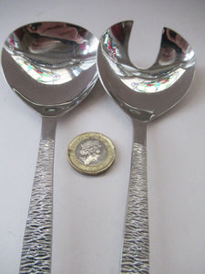 Vintage 1960s Gerald Benney Studio Salad Servers Stainless Steel