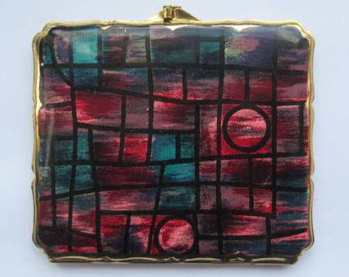 1960s Stratton Cigarette Case Business Card Case Abstract Pattern Pristine