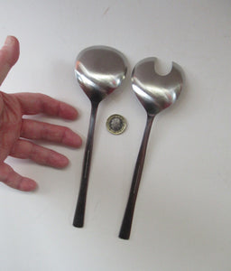 Vintage 1960s Gerald Benney Studio Salad Servers Stainless Steel