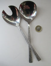 Load image into Gallery viewer, Vintage 1960s Gerald Benney Studio Salad Servers Stainless Steel
