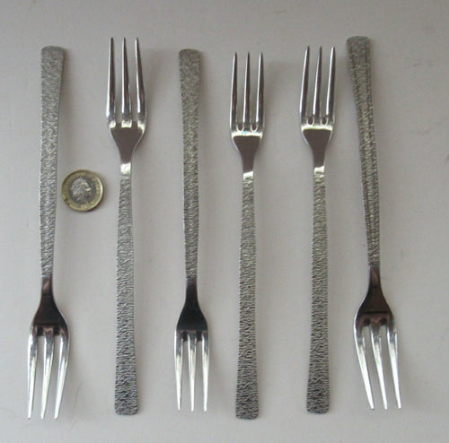 Gerald Benney Viners Studio 1960s Stainless Steel Forks Three Prongs