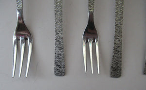 Gerald Benney Viners Studio 1960s Stainless Steel Forks Three Prongs