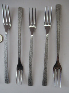 Gerald Benney Viners Studio 1960s Stainless Steel Forks Three Prongs