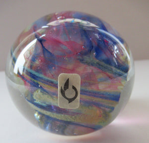 1970s Isle of Wight Paperweight. Michael Harris with Flame Pontil