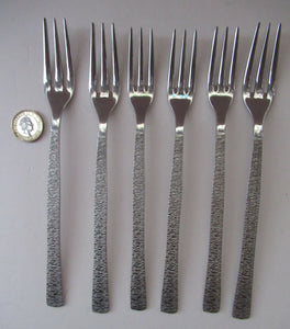 Gerald Benney Viners Studio 1960s Stainless Steel Forks Three Prongs