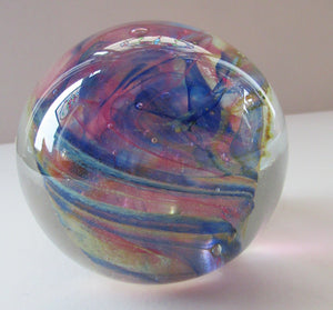 1970s Isle of Wight Paperweight. Michael Harris with Flame Pontil