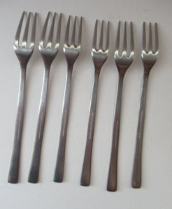 Gerald Benney Viners Studio 1960s Stainless Steel Forks Three Prongs