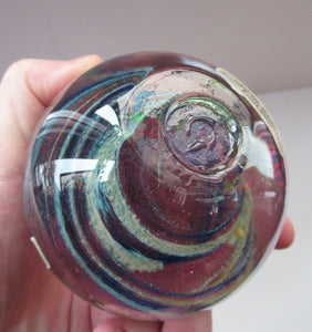 1970s Isle of Wight Paperweight. Michael Harris with Flame Pontil