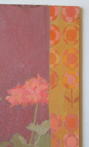 Irene Halliday - Geraniums on a Window Ledge - Watercolour and Gouache on Board