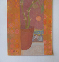 Load image into Gallery viewer, Irene Halliday - Geraniums on a Window Ledge - Watercolour and Gouache on Board
